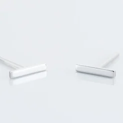 Boucles D'oreilles Puces Birati Argent Blanc