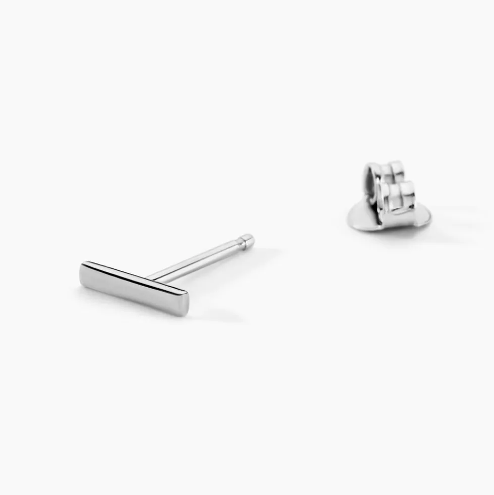 Boucles D'oreilles Puces Birati Argent Blanc
