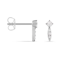 Boucles D'oreilles Puces Bormana Argent Blanc Oxyde De Zirconium
