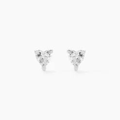 Boucles D'oreilles Puces Breana Argent Blanc Oxyde De Zirconium