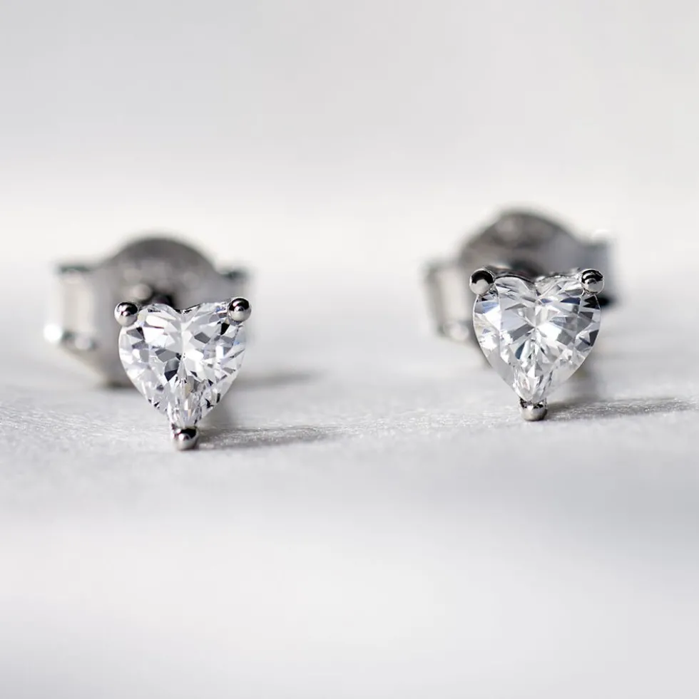 Boucles D'oreilles Puces Breana Argent Blanc Oxyde De Zirconium
