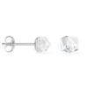 Boucles D'oreilles Puces Bridie Argent Blanc Pierre De Synthese
