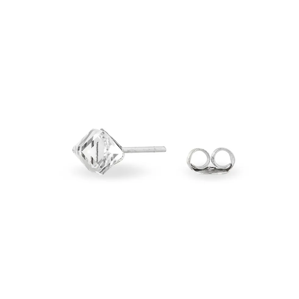 Boucles D'oreilles Puces Bridie Argent Blanc Pierre De Synthese