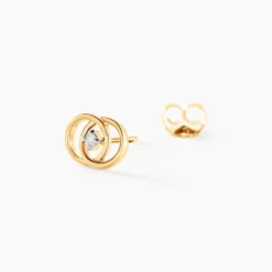 Boucles D'oreilles Puces Briitilia Or Jaune Diamant
