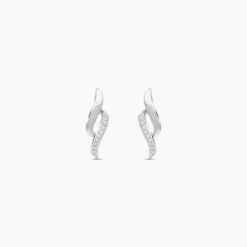 Boucles D'oreilles Puces Callum Or Blanc Diamant