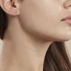 Boucles D'oreilles Puces Cara Grain De Cafe Or Jaune