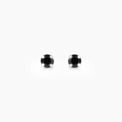 Boucles D'oreilles Puces Carin Or Blanc Oxyde De Zirconium
