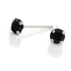 Boucles D'oreilles Puces Carin Or Blanc Oxyde De Zirconium