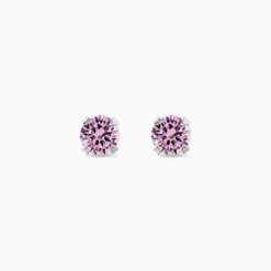Boucles D'oreilles Puces Carin Or Blanc Oxydes De Zirconium