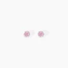 Boucles D'oreilles Puces Carin Or Blanc Oxyde De Zirconium