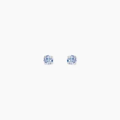 Boucles D'oreilles Puces Carin Or Blanc Oxyde De Zirconium