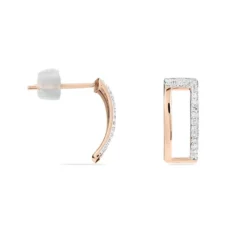 Boucles D'oreilles Puces Charlie Or Rose Diamant
