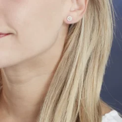 Boucles D'oreilles Puces Charletta Or Jaune Diamant