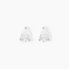 Boucles D'oreilles Puces Clarysse Argent Blanc Oxyde De Zirconium