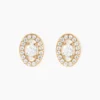 Boucles D'oreilles Puces Classical Plaqué Or Jaune Oxyde De Zirconium