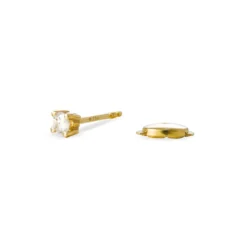Boucles D'oreilles Puces Clavie Or Jaune Diamant