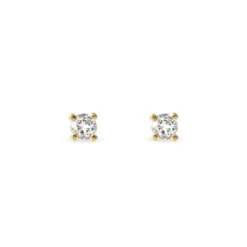 Boucles D'oreilles Puces Clavie Or Jaune Diamant