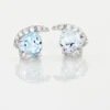 Boucles D'oreilles Puces Coeur In Love Or Blanc Topaze Et Oxyde