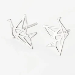 Boucles D'oreilles Puces Colombe Argent Blanc