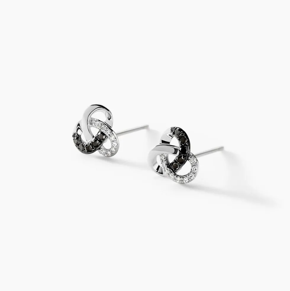 Boucles D'oreilles Puces Constellation Or Blanc Diamant