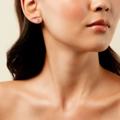 Boucles D'Oreilles Puces Creighton Or Jaune Topaze Oxyde De Zirconium