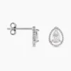 Boucles D'oreilles Puces Cyra Argent Blanc Oxyde De Zirconium