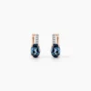Boucles D'oreilles Puces Dalia Or Rose Topaze Et Oxyde De Zirconium