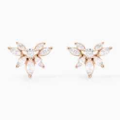Boucles D'oreilles Puces Davena Argent Rose Oxyde De Zirconium