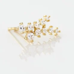 Boucles D'oreilles Puces Delia Or Jaune Oxyde De Zirconium