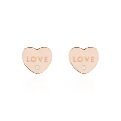 Boucles D'oreilles Puces Deven Argent Rose Oxyde De Zirconium