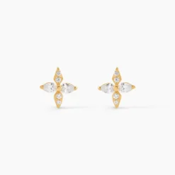 Boucles D'Oreilles Puces Dirk Or Jaune Oxyde De Zirconium