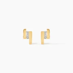 Boucles D'oreilles Puces Dolene Or Jaune Diamant