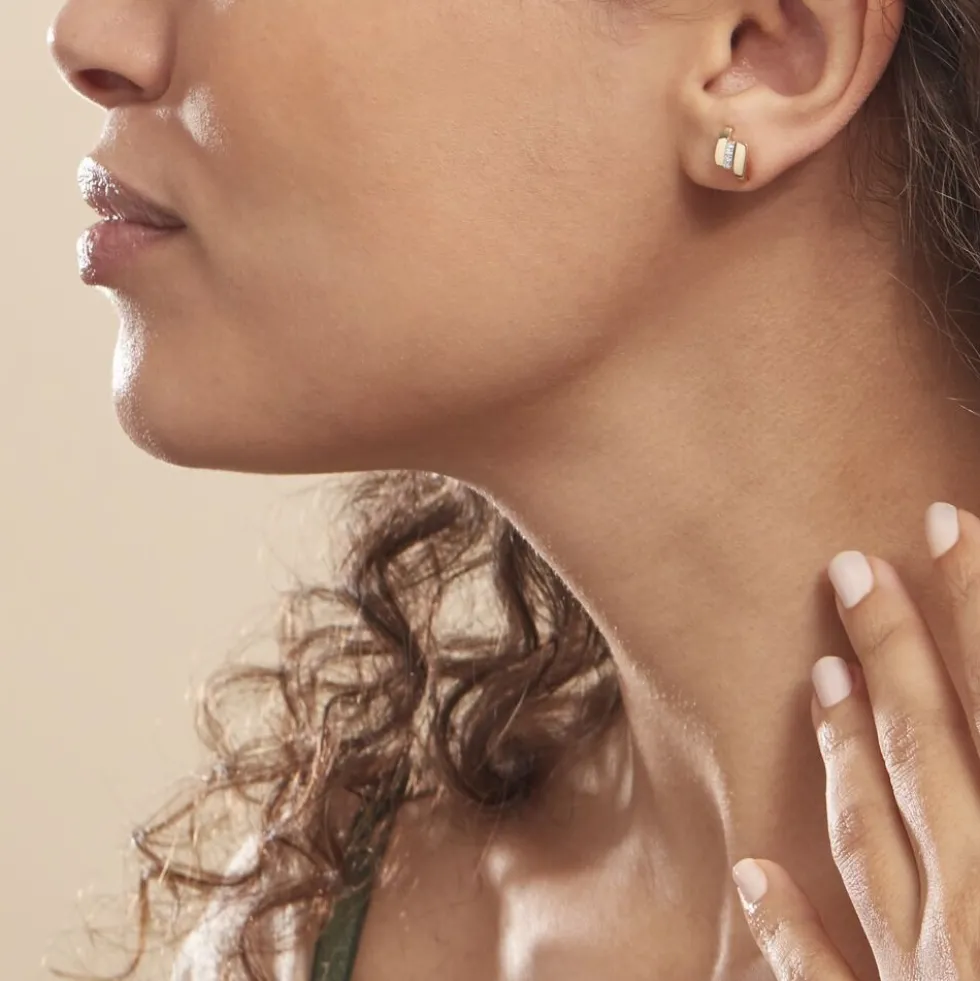 Boucles D'oreilles Puces Dolene Or Jaune Diamant