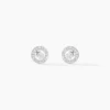 Boucles D'oreilles Puces Domitia Or Blanc Diamant