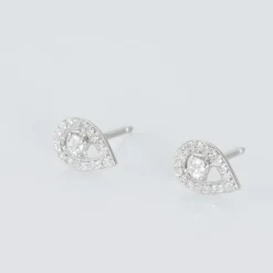 Boucles D'oreilles Puces Domitia Or Blanc Diamant