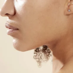 Boucles D'oreilles Puces Doreen Carre Or Blanc Oxyde De Zirconium
