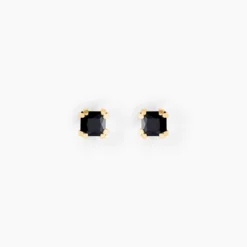 Boucles D'oreilles Puces Doreen Carre Or Jaune Oxyde De Zirconium