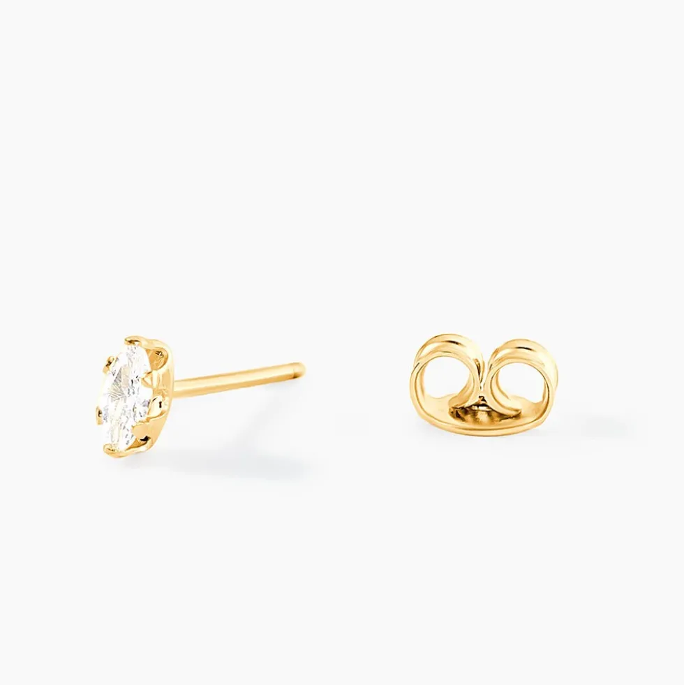 Boucles D'oreilles Puces Dudley Or Jaune Oxyde De Zirconium