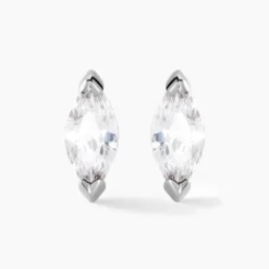 Boucles D'oreilles Puces Eclat D'Aurore Argent Blanc Oxydes De Zirconium