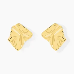 Boucles D'Oreilles Puces Ecorsia Acier Jaune