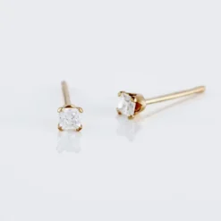 Boucles D'oreilles Puces Eddie Or Jaune Oxyde De Zirconium
