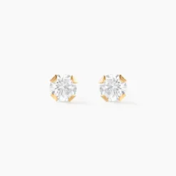 Boucles D'oreilles Puces Eddie Or Jaune Oxyde De Zirconium