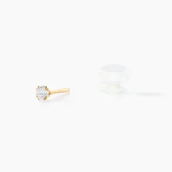 Boucles D'oreilles Puces Eddie Or Jaune Oxyde De Zirconium
