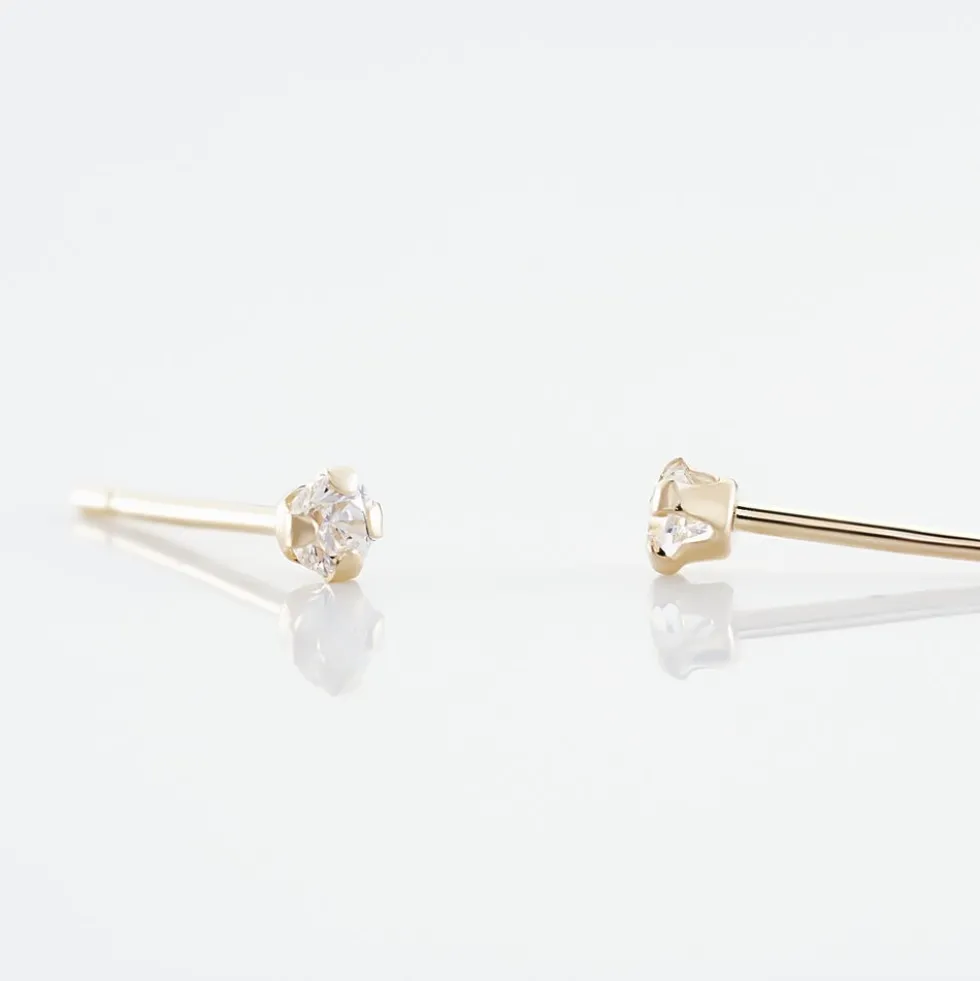 Boucles D'oreilles Puces Eddie Or Jaune Oxyde De Zirconium