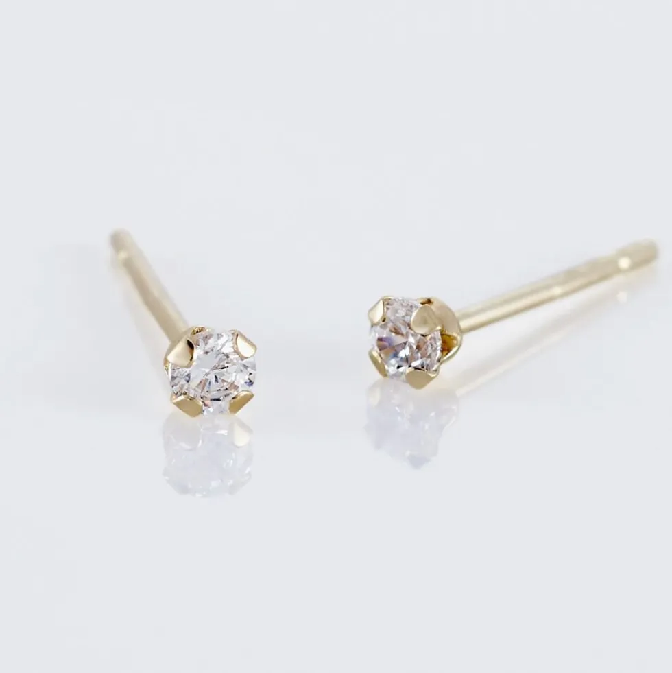 Boucles D'oreilles Puces Eddie Or Jaune Oxyde De Zirconium