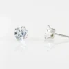 Boucles D'oreilles Puces Eddie Or Blanc Oxyde De Zirconium