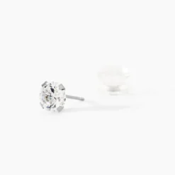 Boucles D'oreilles Puces Eddie Or Blanc Oxyde De Zirconium