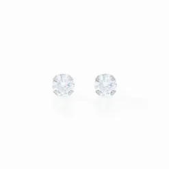 Boucles D'oreilles Puces Eddie Or Blanc Oxyde De Zirconium