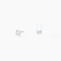 Boucles D'oreilles Puces Eddie Or Blanc Oxyde De Zirconium