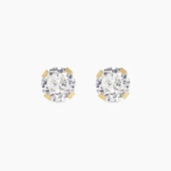 Boucles D'oreilles Puces Eddie Or Jaune Oxyde De Zirconium